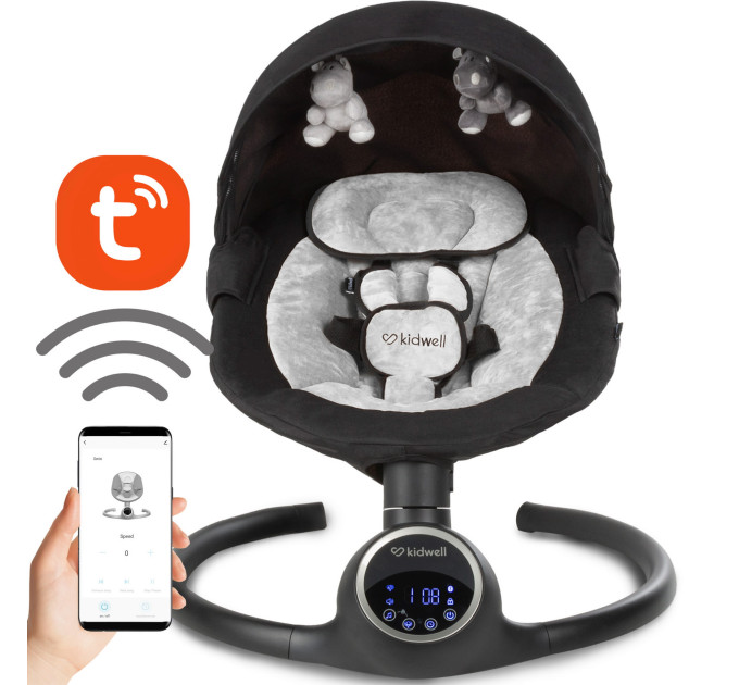Укачивающий центр Kidwell 2в1 REVE Black/Silver