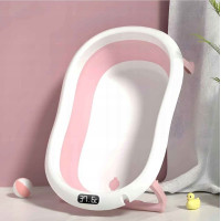 Детская ванночка складная с подушкой, термометром Hanert KinderBad Pink