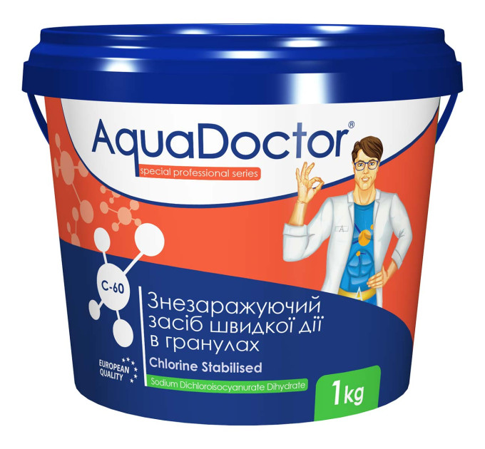Дезинфектант на основе хлора быстрого действия AquaDoctor C-60  1 кг