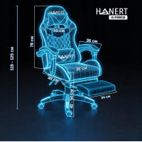Крісло геймерське з підсвічуванням Hanert G-Force Black + RGB