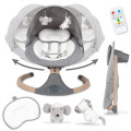 Шезлонг-качели 2в1 Kidwell LUXI Dark Melange/Wooden