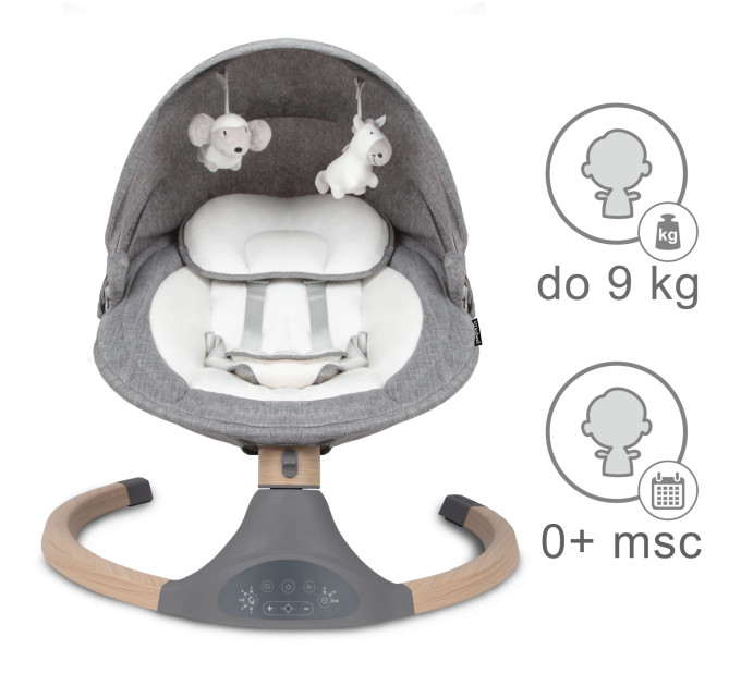 Шезлонг-качели 2в1 Kidwell LUXI Dark Melange/Wooden