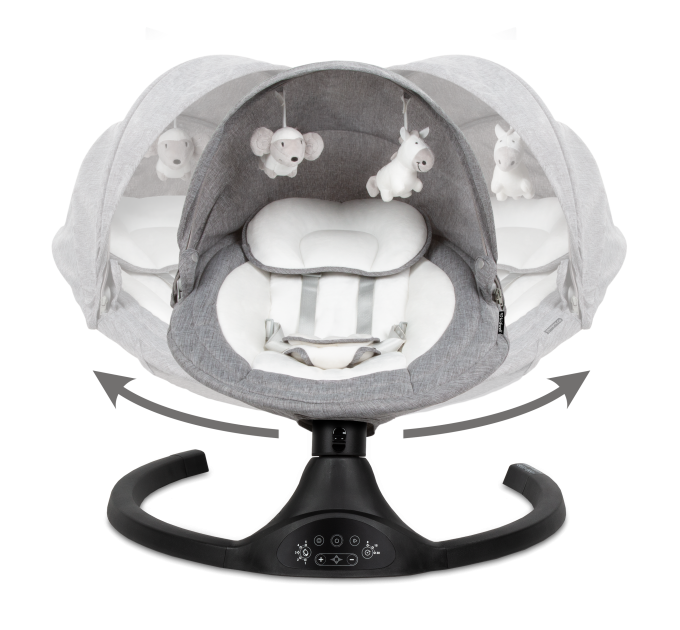 Шезлонг-качели 2в1 Kidwell LUXI Dark Melange/Black