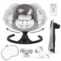 Шезлонг-качели 2в1 Kidwell LUXI Dark Melange/Black
