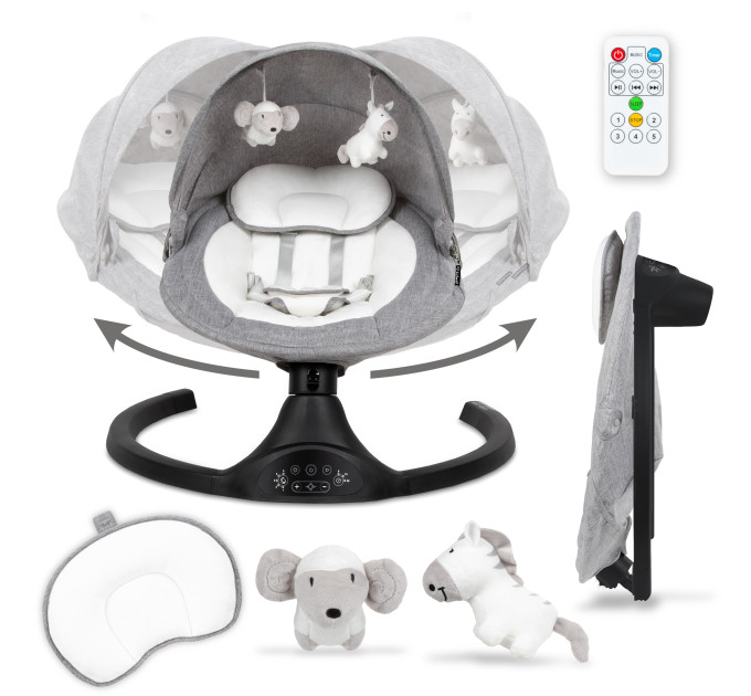 Шезлонг-качели 2в1 Kidwell LUXI Dark Melange/Black