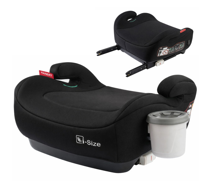 Автокресло бустер Hanert Junior i-Size Black + подстаканник