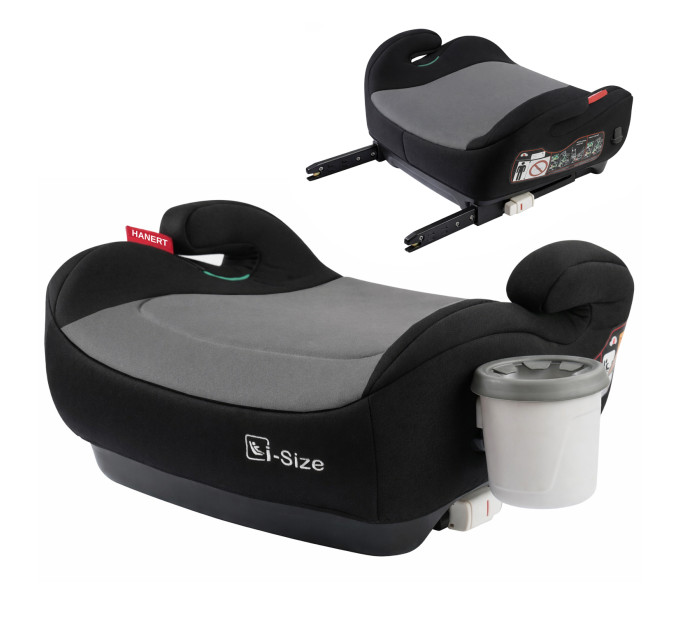 Автокрісло бустер Hanert Junior i-Size Grey Isofix + підстаканник