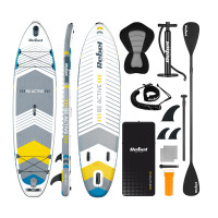SUP доска 350см Rebel ACTIVE RBA-4507-OR с аксессуарами сапборд 170 кг 335 x 84 х 15 см White