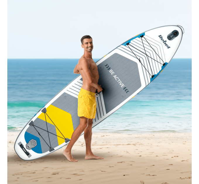 SUP доска 350см Rebel ACTIVE RBA-4507-OR с аксессуарами сапборд 170 кг 335 x 84 х 15 см White