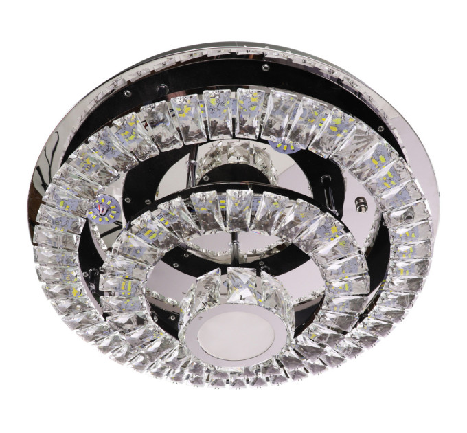 Люстра потолочная хрустальная LED с пультом 25665 Хром 19х50х50 см.