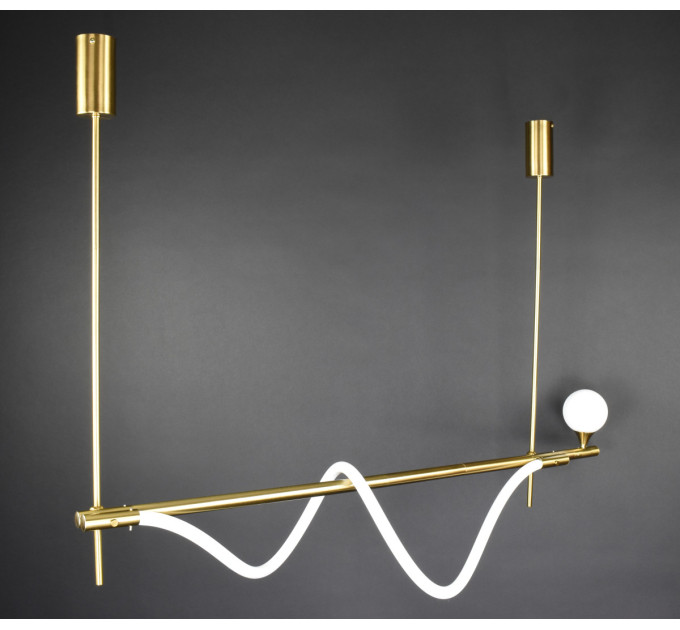 Люстра светодиодная потолочная LED светильник для квартиры на потолок лэд 27149 Латунь 40-122х30х120 см.