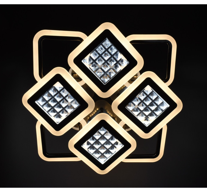 Люстра світлодіодна стельова LED світильник для квартири на стелю лед з пультом 26122 Чорний 11х54х62 см.