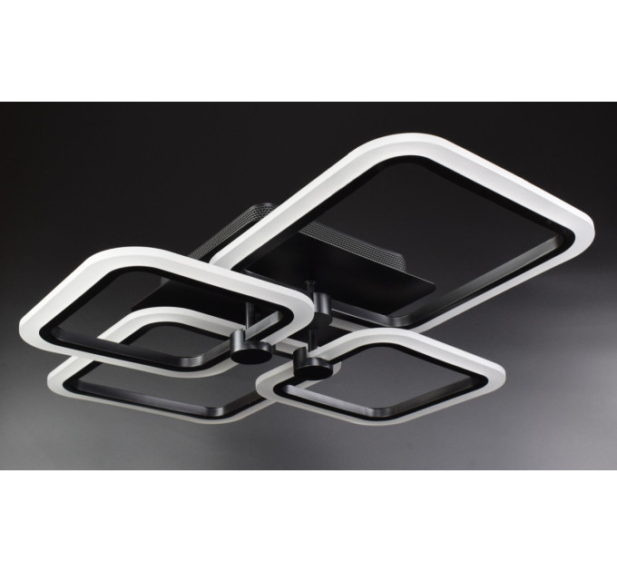 Люстра світлодіодна стельова LED світильник для квартири на стелю лед з пультом 25996 Чорний 10х50х60 см.