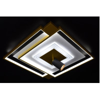 Люстра світлодіодна стельова LED світильник для квартири на стелю лед з пультом 26852 Золото 15х50х50 см.