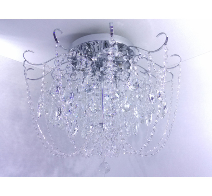 Люстра потолочная хрустальная с пультом 25487 Хром 49х63х63 см.