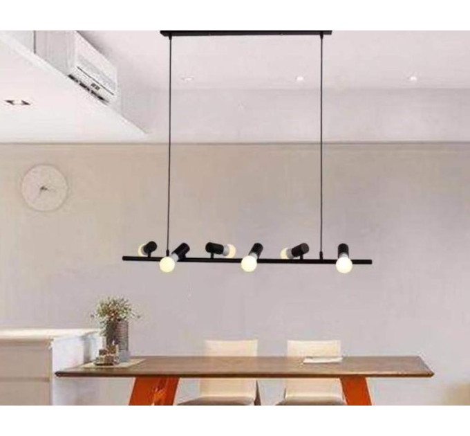 Люстра подвесная LOFT на 6 лампочек 26834 Черный 30-150х20х91 см.