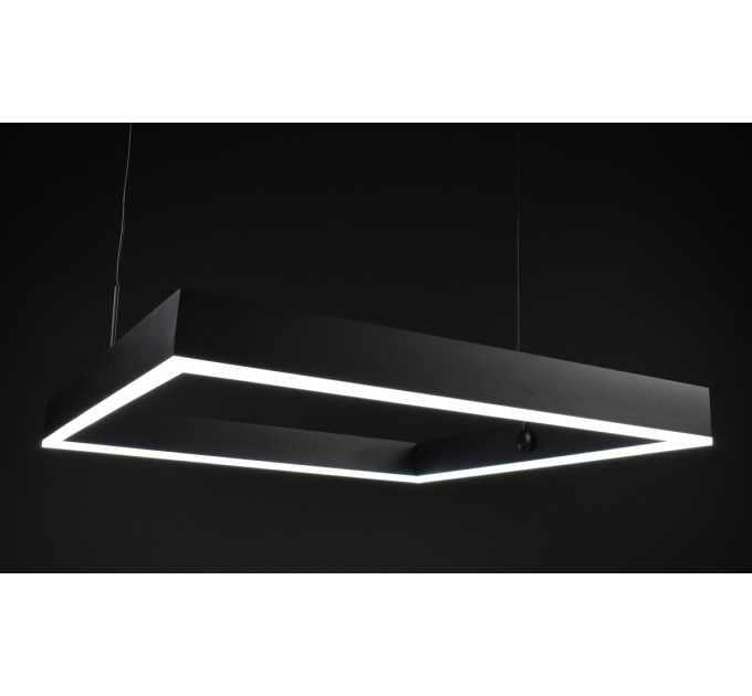Люстра светодиодная подвесная LED светильник для квартиры на потолок лэд 27896 Черный 20-150х60х60 см.