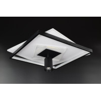 Люстра світлодіодна стельова LED світильник для квартири на стелю лед з пультом 26565 Чорний 10х46х46 см.