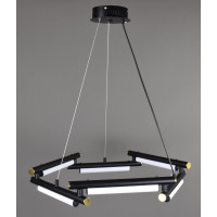 Люстра светодиодная подвесная LED светильник для квартиры на потолок лэд 28280 Черный 30-120х60х60 см.