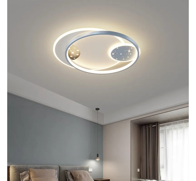 Люстра світлодіодна стельова LED світильник для квартири на стелю лед з пультом 27123 Білий 5х40х52 см.