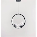 Люстра светодиодная подвесная LED светильник для квартиры на потолок лэд 26507 Черный 35-200х25х10 см.