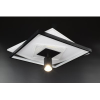 Люстра світлодіодна стельова LED світильник для квартири на стелю лед з пультом 26565 Чорний 10х46х46 см.