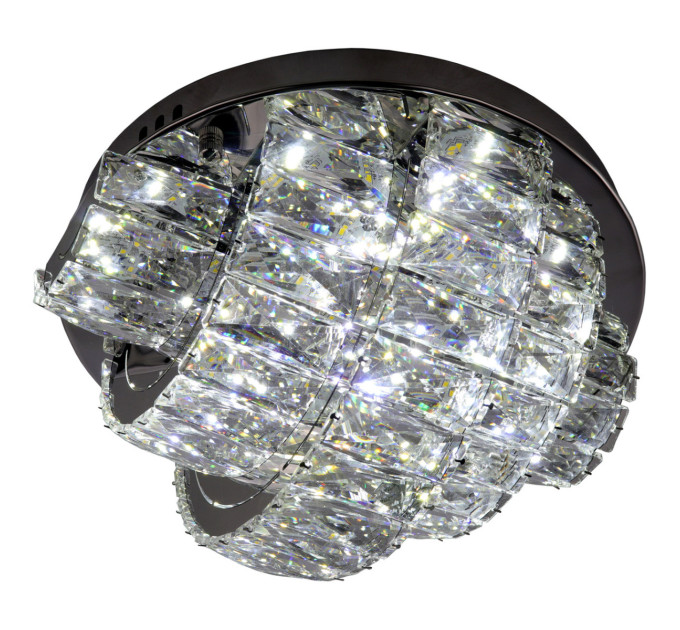 Люстра потолочная хрустальная LED с пультом 25679 Хром 19х35х35 см.