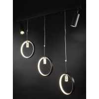 Люстра світлодіодна стельова LED світильник для квартири на стелю лед 26835 Чорний 30-150х6х80 см.