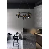Люстра подвесная LOFT на 12 лампочек 26152 Черный 30-200х65х65 см.