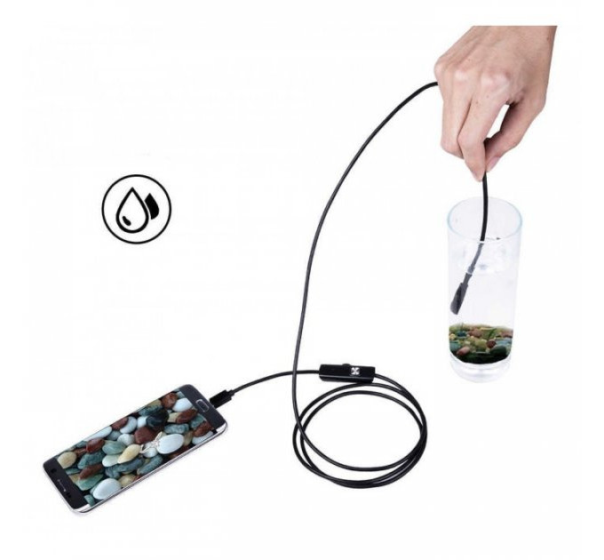 Камера эндоскоп с кабелем на 2 метра 7 мм USB/micro USB с подсветкой, Usb эндоскоп для андроид