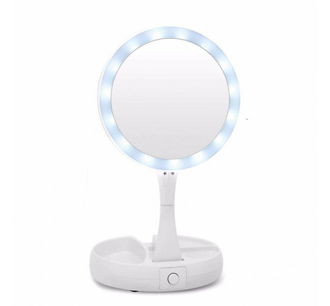 Складне дзеркало для макіяжу з Led підсвічуванням кругле збільшувальне 10x My Fold Away Mirror