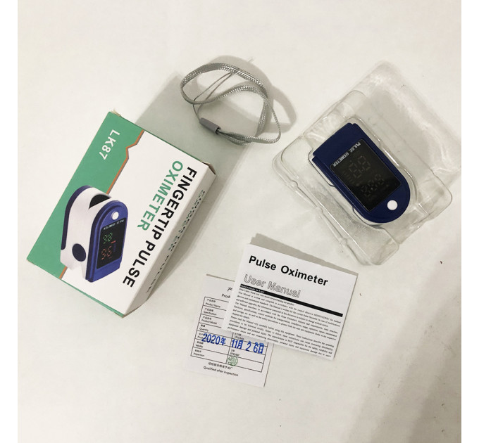 Пульсоксиметр Fingertip pulse oximeter LK87, Пульсоксиметр для вимірювання пульсу та сатурації портативний