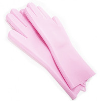 Силіконові рукавички Magic Silicone Gloves Pink для прибирання чистки миття посуду для будинку. Колір рожевий