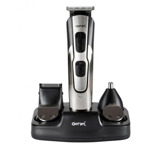 Машинка для стрижки 10в1 GEMEI GM-592, тример для бороди, триммер бездротової. Колір: чорний