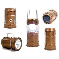 Туристический фонарь-лампа на солнечной батарее с павером CAMPING MH-5800T (6+1 LED) Brown