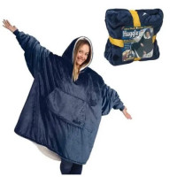 Плед толстовка с капюшоном и рукавами Huggle Hoodie оверсайз Blue