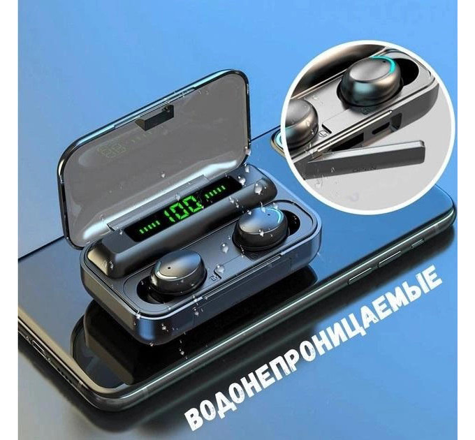 Беспроводные bluetooth наушники True Wireless F9-5 TWS с встроенным Power Bank, вакуумные наушники