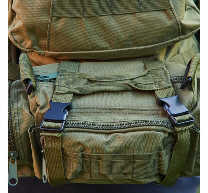 Сумка - підсумок тактична поясна Tactical військова, сумка нагрудна з ременем на плече 5 літрів кордура хакі