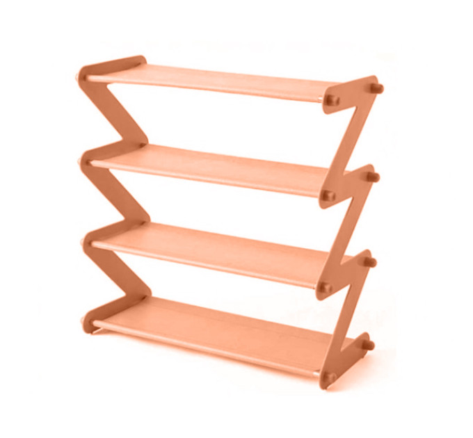 Полка для обуви органайзер компактный стойка складная Shoe Rack YH 8802 4 полки. Цвет: оранжевый
