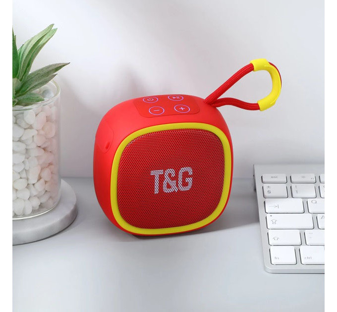 Портативная Bluetooth-колонка TG659 с ремешком, Громкая блютуз колонка для вечеринки. Цвет: красный