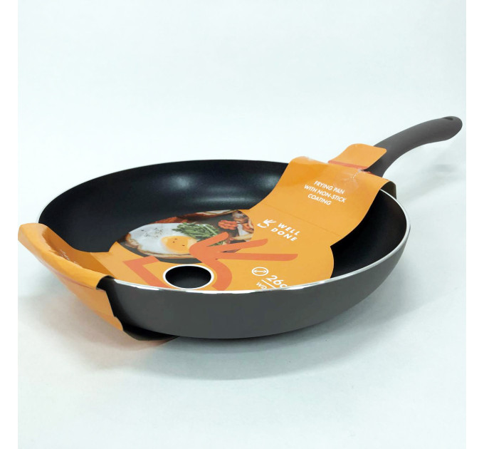 Сковорода алюмінієва 26 см WELL DONE WD-1016B індукція, сковорода з товстим дном