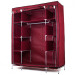 Шкаф тканевый 3 секции складной с каркасом STORAGE WARDROBE 175 х 130 х 45 см Red