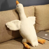 Гигантская мягкая плюшевая игрушка Гусь-Обнимусь 110 см белый подушка Гусь-обнимашка