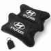 Набор подушек для авто Hyundai 2шт, натуральная кожа, черный цвет, комфортные подголовники в автомобиль