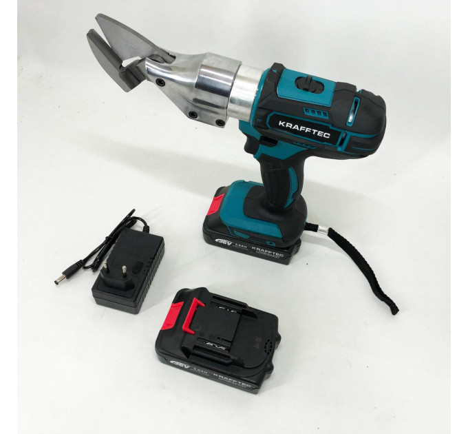 Аккумуляторные ножницы по металлу в кейсе Krafftec DJS130R, 2 акб 36V/5AP