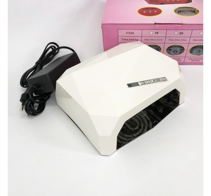 Сушилка для ногтей UV LAMP CCF+LED, Сушилка обычного ногтей, Портативная сушилка для ногтей. Цвет: белый