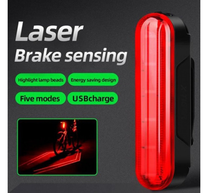 Велосипедный фонарь аккумуляторный LEADBIKE LD80-6LED с лазерной разметкой велофонарь, Фонарь стоп