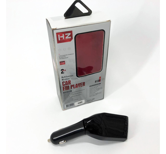 Автомобільний FM трансмітер модулятор H15 Bluetooth MP3, FM модулятор usb. Колір: чорний