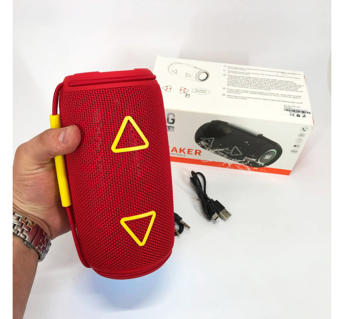 Bluetooth-колонка TG657 з RGB підсвічуванням 1500 mAh, бездротова колонка портативна потужна. Колір: червоний