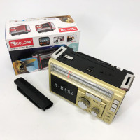 Радіоприймач портативне радіо Golon RX-381 акумуляторний ретро стовпчик usb sd mp3 fm Yellow